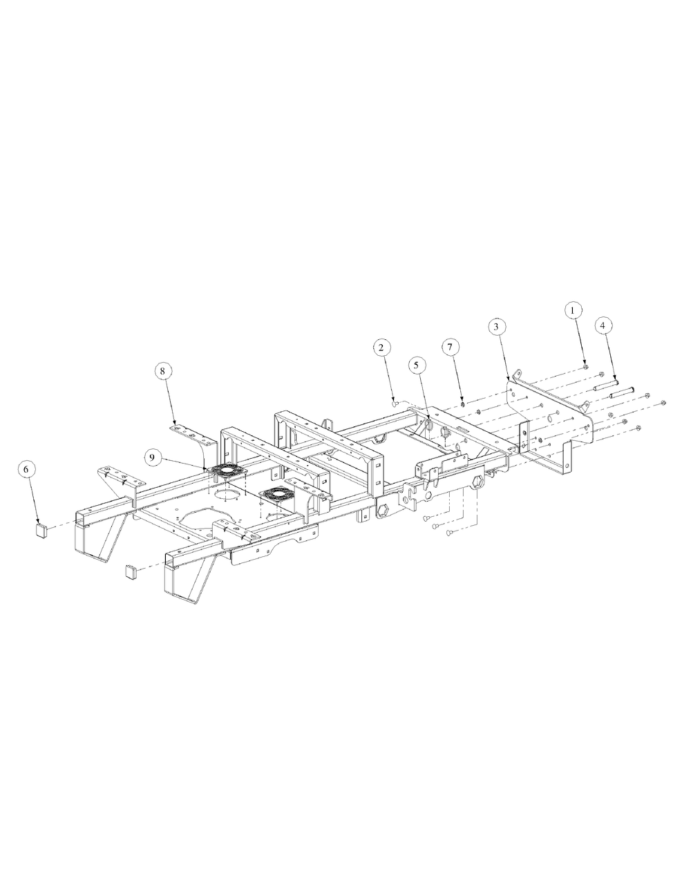 Frame Assembly Diagram and Parts List for M60-KH 53BB5BDX750-27HP-OHV Cub Cadet Lawn Tractor